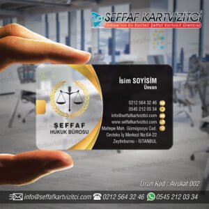 avukat şeffaf kartvizit